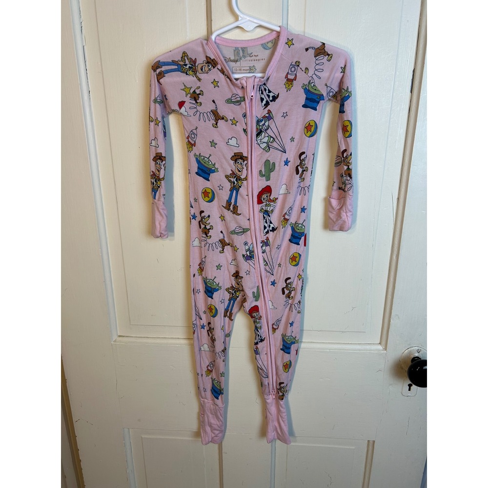 Little Sleepies Disney Toy Story Pink Zippie Bamboo Pajamas 12-18 Months